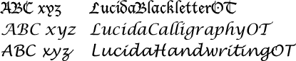 OpenType special Lucida fonts